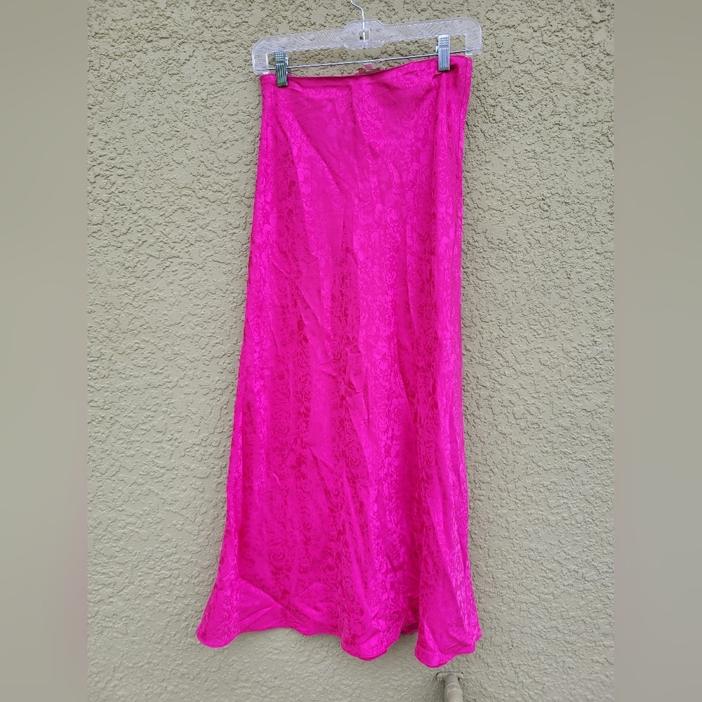 NEW Ronny Kobo Mae Floral Pink Maxi Slip Skirt - Picture 2 of 5
